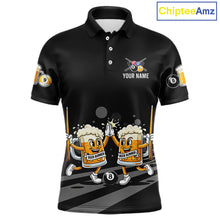 Load image into Gallery viewer, Funny Beer Couple Play Pool 8 Ball Men's Billiard Team Shirt Custom Billiard Polo &amp; 1/4 Zip Attire NYN2666