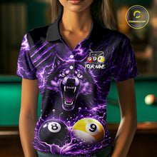 Load image into Gallery viewer, Custom Purple Horrors Wolf Smokes Pool 8 Ball &amp; 9 Ball Women's Billiard Team Shirt Billiard Attire NYN2669