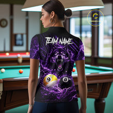 Load image into Gallery viewer, Custom Purple Horrors Wolf Smokes Pool 8 Ball &amp; 9 Ball Women's Billiard Team Shirt Billiard Attire NYN2669