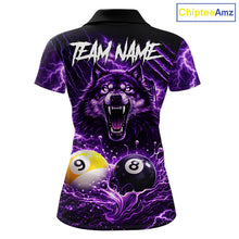 Load image into Gallery viewer, Custom Purple Horrors Wolf Smokes Pool 8 Ball &amp; 9 Ball Women's Billiard Team Shirt Billiard Attire NYN2669