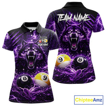 Load image into Gallery viewer, Custom Purple Horrors Wolf Smokes Pool 8 Ball &amp; 9 Ball Women's Billiard Team Shirt Billiard Attire NYN2669