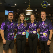Load image into Gallery viewer, Custom Purple Horrors Wolf Smokes Pool 8 Ball &amp; 9 Ball Women's Billiard Team Shirt Billiard Attire NYN2669