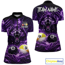 Load image into Gallery viewer, Custom Purple Horrors Wolf Smokes Pool 8 Ball &amp; 9 Ball Women's Billiard Team Shirt Billiard Attire NYN2669