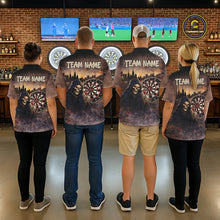 Load image into Gallery viewer, Graffiti Grunge Grim Reaper Red Dartboard Dart 1/4-Zip Shirts For Men Custom Dart Team Shirts NYN2674
