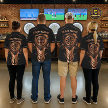 Load image into Gallery viewer, Black And Metallic Copper Darts Polo &amp; 1/4-Zip Shirt For Women Custom Outfits Team Darts Jersey NYN3040