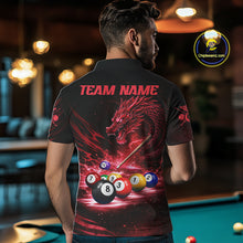 Load image into Gallery viewer, Red Funny Dragon Thunder Ball Pool Billiard Team Shirt For Men Custom Billiards Ball Attire NYN3041