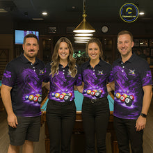 Load image into Gallery viewer, Purple Funny Dragon Thunder Ball Pool Billiard Team Shirt For Men Custom Billiards Ball Attire NYN3042