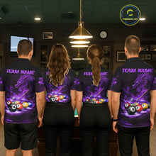 Load image into Gallery viewer, Purple Funny Dragon Thunder Ball Pool Billiard Team Shirt For Men Custom Billiards Ball Attire NYN3042