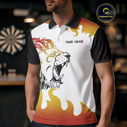 Men’s Custom Dart Shirt With Gradient Color Lion Dartboard, Dart Team Jerseys NYN0246