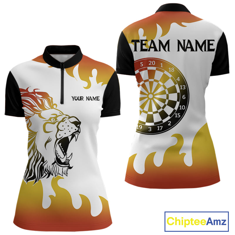 Women’s Custom Dart Shirt With Gradient Color Lion Dartboard, Dart Team Jerseys NYN0246