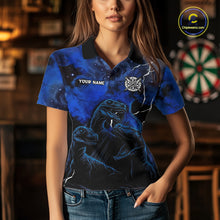 Load image into Gallery viewer, Personalized Blue Smoking Funny Dinosaurs Womens Darts Shirt Custom Grunge Outfits Dart Jerseys NYN3204