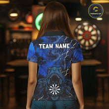 Load image into Gallery viewer, Personalized Blue Smoking Funny Dinosaurs Womens Darts Shirt Custom Grunge Outfits Dart Jerseys NYN3204