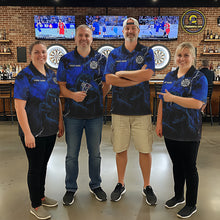 Load image into Gallery viewer, Personalized Blue Smoking Funny Dinosaurs Womens Darts Shirt Custom Grunge Outfits Dart Jerseys NYN3204