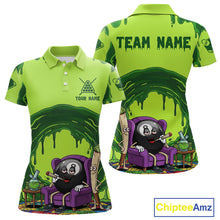 Load image into Gallery viewer, Green Dripping Funny Smoking 8 Ball Billiard Pool Shirt For Women Custom Billiard Team Jerseys NYN3047