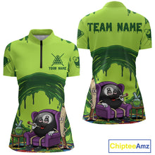 Load image into Gallery viewer, Green Dripping Funny Smoking 8 Ball Billiard Pool Shirt For Women Custom Billiard Team Jerseys NYN3047