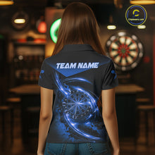 Load image into Gallery viewer, Thunder Blue Dartboard Women Dart Polo &amp; 1/4-Zip Shirt Custom Name Splatter Dart Jersey For Darters NYN3208
