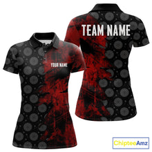 Load image into Gallery viewer, Red Grunge Splatter Women Dart Shirt Personalized Dartboard &amp; Arrow Pattern Dart Team Attire NYN3215