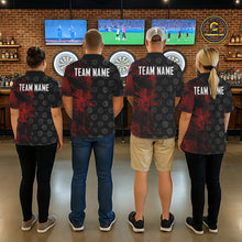 Load image into Gallery viewer, Red Grunge Splatter Women Dart Shirt Personalized Dartboard &amp; Arrow Pattern Dart Team Attire NYN3215