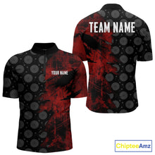 Load image into Gallery viewer, Red Grunge Splatter Men Dart Shirt Personalized Dartboard &amp; Arrow Pattern Dart Team Attire NYN3215