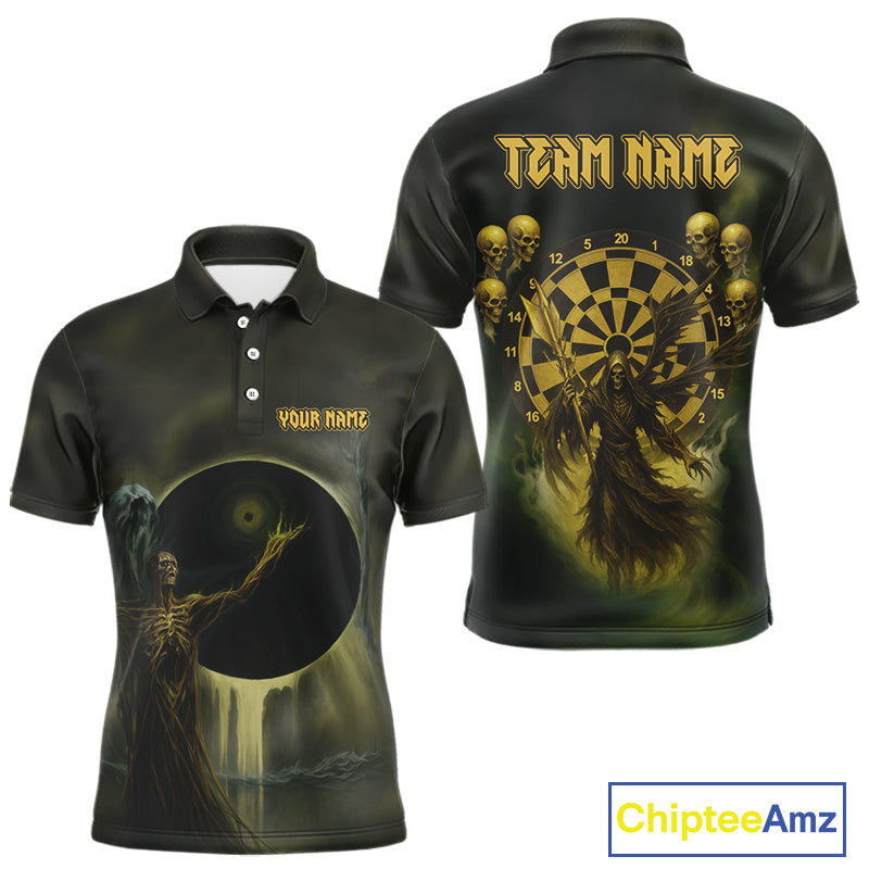 Custom Brown Skeleton Dartboard Darts Polo Shirt For Men - Darts Jersey NYN0733