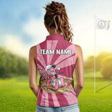 Load image into Gallery viewer, Womens Funny Flamingo Golf Shirts Grunge Pink Golf Clothing Custom Golf Sleeveless Polo, Golf Upf Shirts NYN3764