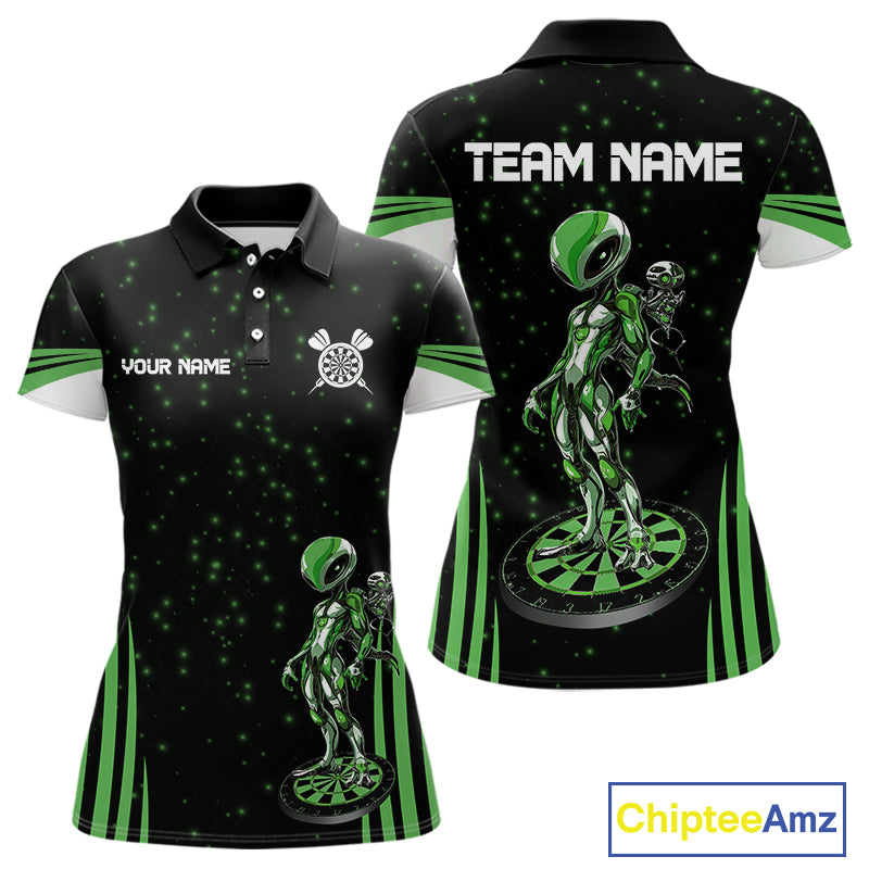 Custom Navy Alien Dartboards Dart Polo Shirts For Women Outfits Alien Dart Team Jerseys NYN1025