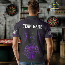 Load image into Gallery viewer, Custom Lightning Purple Bone Skeleton Dartboard Dart Men Polo Jerseys Dart Shirt Gifts NYN1650