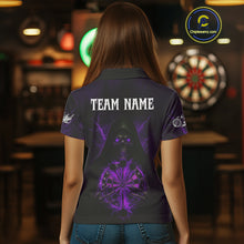 Load image into Gallery viewer, Custom Lightning Purple Bone Skeleton Dartboard Dart Women Polo Jerseys Dart Shirt Gifts NYN1650
