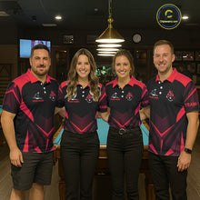 Load image into Gallery viewer, Red Flaming 8 Ball Pool Polo &amp; 1/4-Zip Team Shirt For Women Custom Billiards Ball Apparel NYN2831