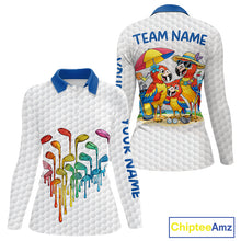 Load image into Gallery viewer, Custom Funny Family Parrots Golf Polo Shirts For Women Colorful Golf Clubs Golf Clothing Shirts NYN3056