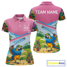 Load image into Gallery viewer, Tropical Funny Parrot Polo Golf Shirts For Women Custom Parrot Golf Team Attire For Golfers NYN3059