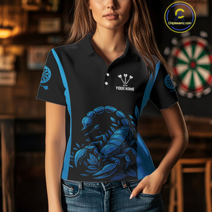 Women's Custom Darts Jersey With Cobalt Scorpion Darts Strike For Darts Team Shirts NYN0274
