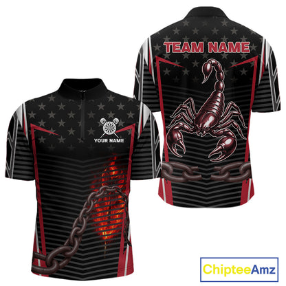 Custom Red Flames Scorpion Dart Arrow Darts Shirt For Men Dart Jersey Uniform NYN1048