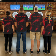 Load image into Gallery viewer, Personalized Black And Red Flames Dragon Dart Quarter-Zip Shirts For Women Dart Team Jerseys NYN2189