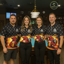 Load image into Gallery viewer, Beer &amp; Funny Bull Play Pool 8 Ball Women Billiard Team Shirt Custom Billiard Polo &amp; 1/4 Zip Attire NYN2475