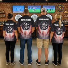 Load image into Gallery viewer, American Flag Grunge Dart Arrow Patriotic Dart Polo Shirts For Women Custom Name For Dart Players NYN2685