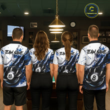 Load image into Gallery viewer, White And Blue Claws 8 Ball Billiard Pool Shirt For Women Custom Billiard Attire Team Jersey NYN3064