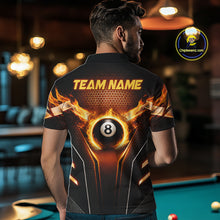 Load image into Gallery viewer, Fire Flame 8 Ball Billiard Pool Shirt For Men Personalized Red Hexagon Billiard Clothing Jersey NYN3067