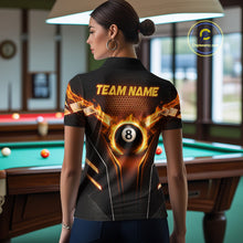 Load image into Gallery viewer, Fire Flame 8 Ball Billiard Pool Shirt For Women Personalized Red Hexagon Billiard Clothing Jersey NYN3067