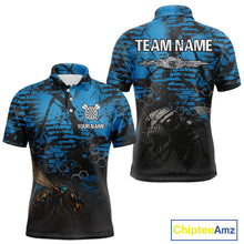 Load image into Gallery viewer, Men's Custom Darts Jersey With Blue Grunge Honeycomb Bee Pattern NYN0282