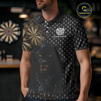 Dark Panther Brown Dartboard Darts Shirt For Men - Custom Dart Player Jersey NYN0531