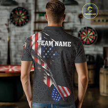 Load image into Gallery viewer, Custom American Flag Dart Arrow Black Dart Men Polo Shirt Patriotic Dart Team Jerseys NYN1625