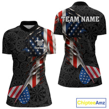 Load image into Gallery viewer, Custom American Flag Dart Arrow Black Dart Women Quarter-Zip Shirt Patriotic Dart Team Jerseys NYN1625