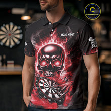 Load image into Gallery viewer, Custom Fire Flame Dartboard Lightning Red Skull Dart Men Polo Jerseys Dart Team Shirt NYN1673