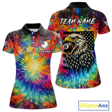 Load image into Gallery viewer, Colorful Tie-Dye Funny Eagle 8 Ball Women Billiards Shirt Personalized Pool Balls Billiard Attire NYN2689