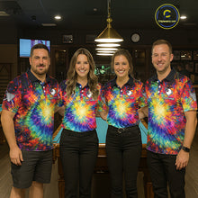 Load image into Gallery viewer, Colorful Tie-Dye Funny Eagle 8 Ball Women Billiards Shirt Personalized Pool Balls Billiard Attire NYN2689