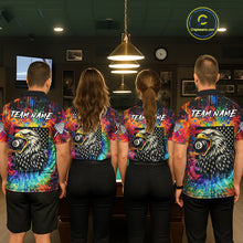 Load image into Gallery viewer, Colorful Tie-Dye Funny Eagle 8 Ball Women Billiards Shirt Personalized Pool Balls Billiard Attire NYN2689