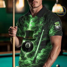 Load image into Gallery viewer, St Patrick's Day Green Smokes Ball 8 Billiards Pool Sticks Shirt For Men Custom Billiard Balls Attire NYN2692