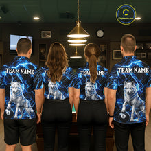 Load image into Gallery viewer, Custom Funny Wolf 8 Ball Billiard Shirt For Men Thunder Lightning Billiard Pool Team Jersey | Blue NYN3222
