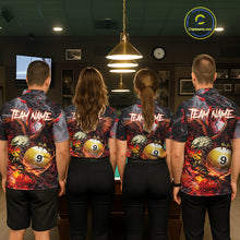 Load image into Gallery viewer, Eagle Fire Flame Pool 9 Ball &amp; 8 Ball Women's Billiard Shirt Custom Billiard Polo &amp; 1/4 Zip Attire NYN2494